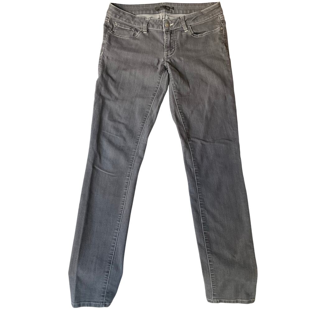 PrAna Women Jeans size 6/28 Straight Leg Stretch Low Rise Solid Gray